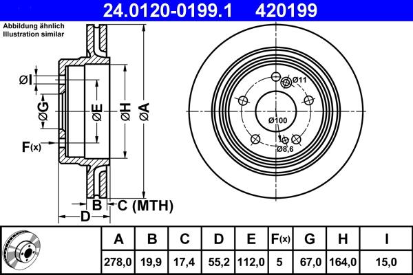 ATE 24.0120-0199.1 - Disc frana aaoparts.ro