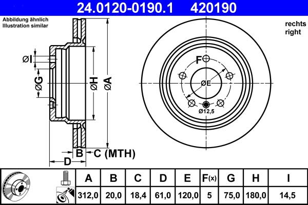 ATE 24.0120-0190.1 - Disc frana aaoparts.ro