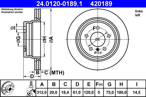 ATE 24.0120-0189.1 - Disc frana aaoparts.ro