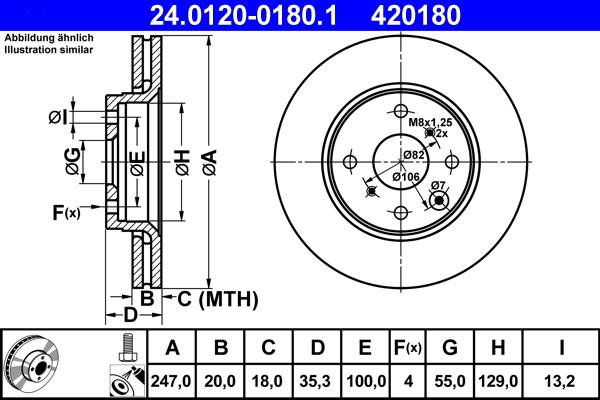 ATE 24.0120-0180.1 - Disc frana aaoparts.ro