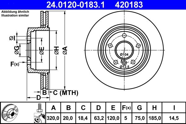 ATE 24.0120-0183.1 - Disc frana aaoparts.ro