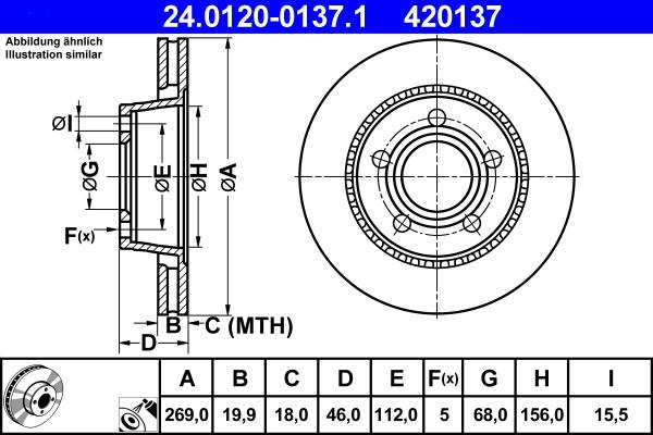 ATE 24.0120-0137.1 - Disc frana aaoparts.ro