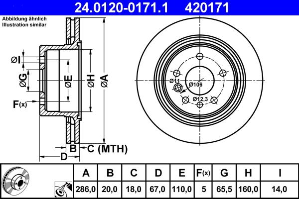 ATE 24.0120-0171.1 - Disc frana aaoparts.ro