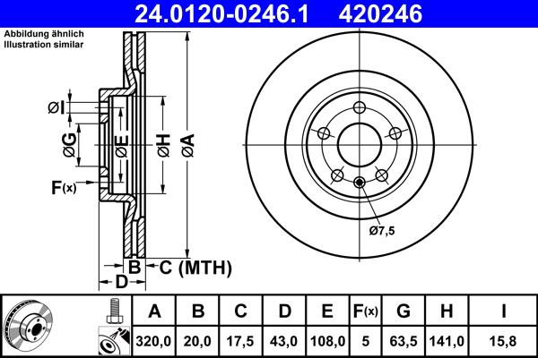 ATE 24.0120-0246.1 - Disc frana aaoparts.ro