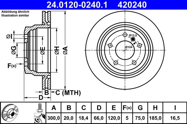 ATE 24.0120-0240.1 - Disc frana aaoparts.ro