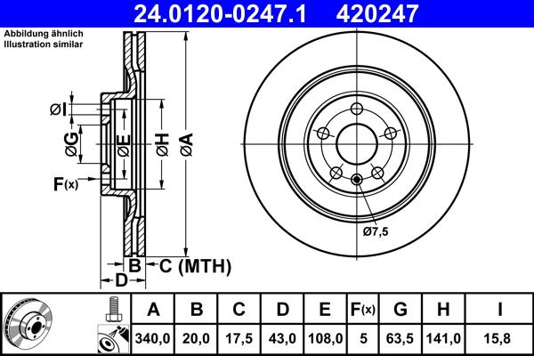 ATE 24.0120-0247.1 - Disc frana aaoparts.ro