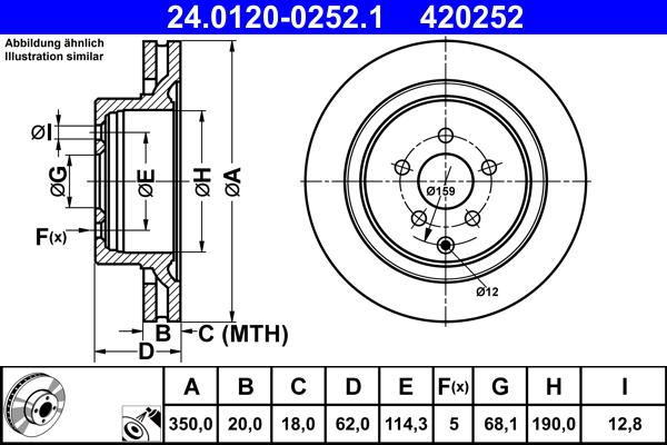 ATE 24.0120-0252.1 - Disc frana aaoparts.ro