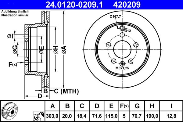 ATE 24.0120-0209.1 - Disc frana aaoparts.ro