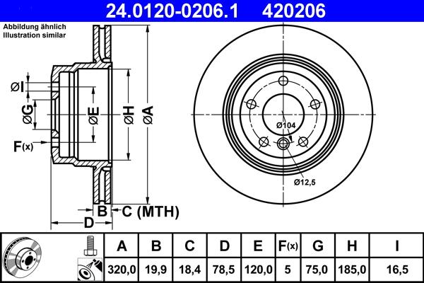 ATE 24.0120-0206.1 - Disc frana aaoparts.ro