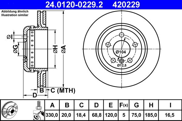 ATE 24.0120-0229.2 - Disc frana aaoparts.ro