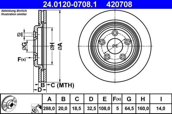 ATE 24.0120-0708.1 - Disc frana aaoparts.ro