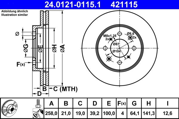 ATE 24.0121-0115.1 - Disc frana aaoparts.ro