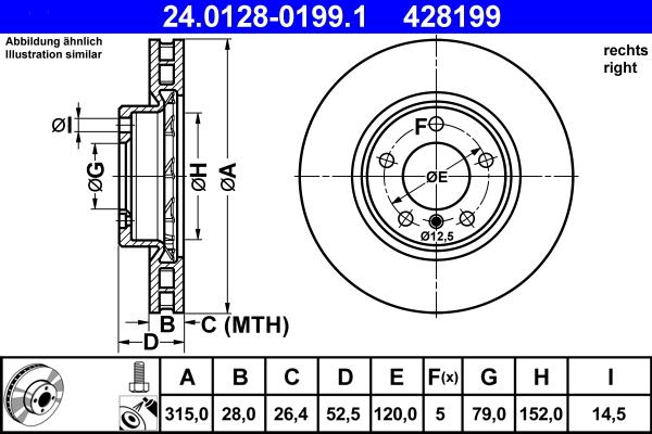 ATE 24.0128-0199.1 - Disc frana aaoparts.ro