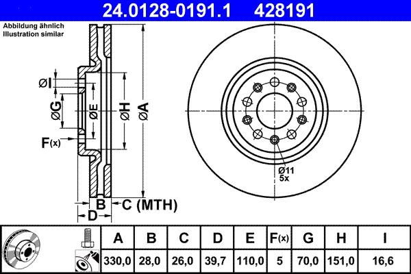 ATE 24.0128-0191.1 - Disc frana aaoparts.ro