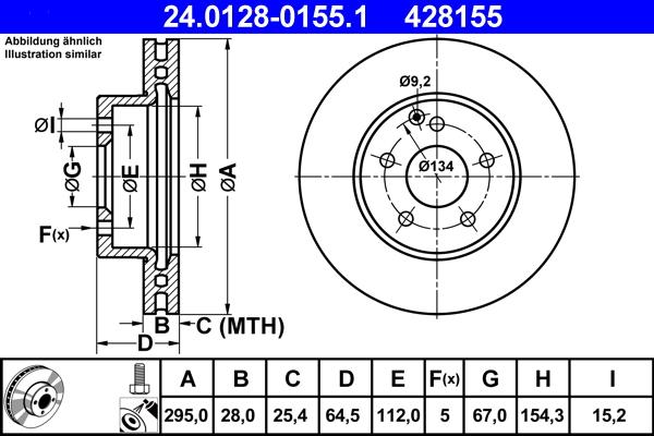 ATE 24.0128-0155.1 - Disc frana aaoparts.ro