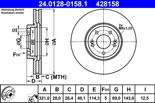 ATE 24.0128-0158.1 - Disc frana aaoparts.ro