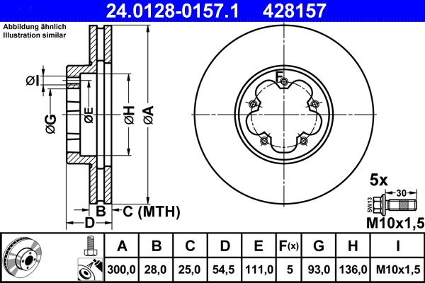 ATE 24.0128-0157.1 - Disc frana aaoparts.ro