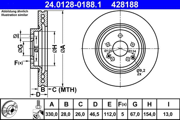 ATE 24.0128-0188.1 - Disc frana aaoparts.ro