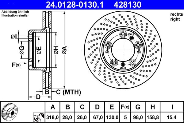 ATE 24.0128-0130.1 - Disc frana aaoparts.ro