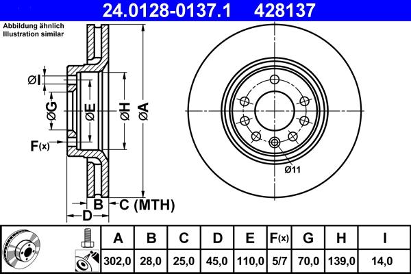 ATE 24.0128-0137.1 - Disc frana aaoparts.ro