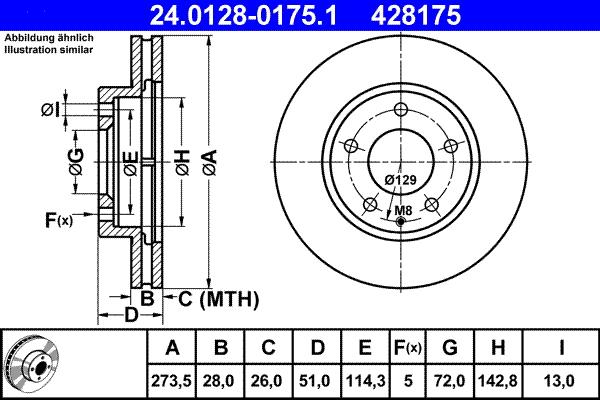 ATE 24.0128-0175.1 - Disc frana aaoparts.ro