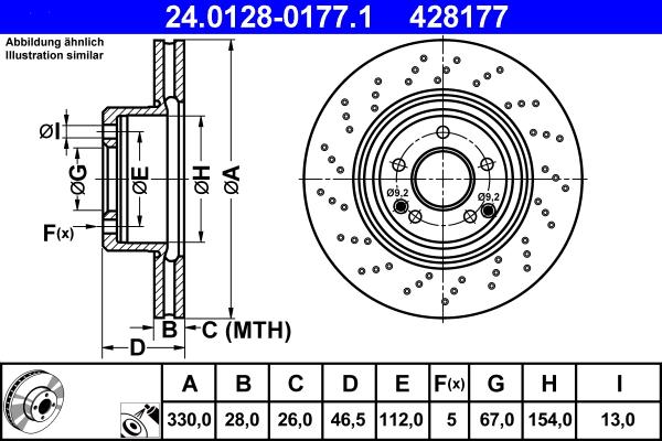 ATE 24.0128-0177.1 - Disc frana aaoparts.ro