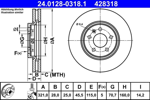 ATE 24.0128-0318.1 - Disc frana aaoparts.ro