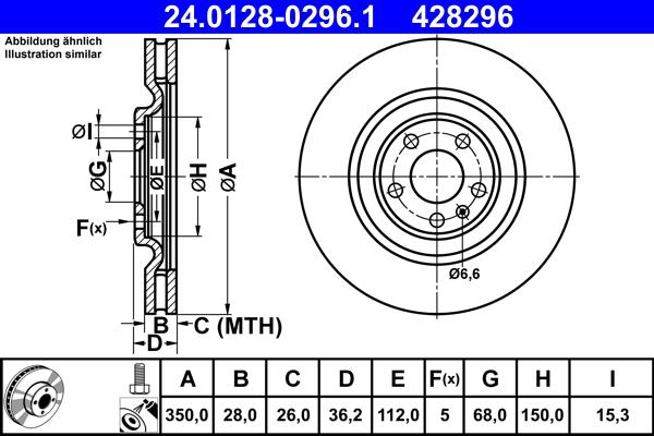 ATE 24.0128-0296.1 - Disc frana aaoparts.ro