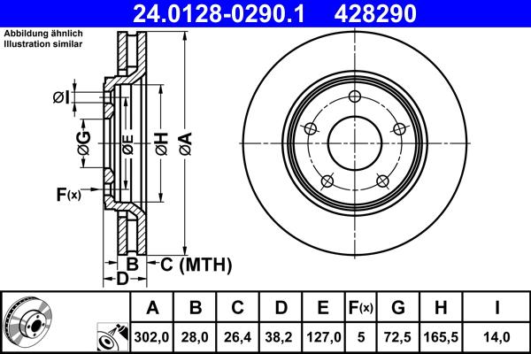 ATE 24.0128-0290.1 - Disc frana aaoparts.ro