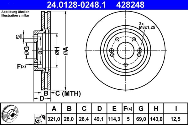 ATE 24.0128-0248.1 - Disc frana aaoparts.ro