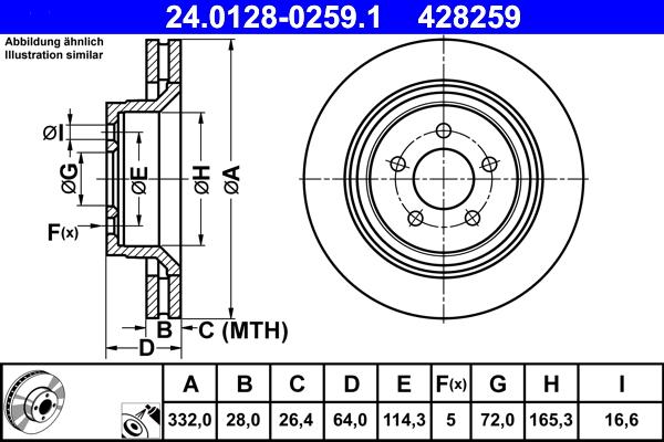 ATE 24.0128-0259.1 - Disc frana aaoparts.ro