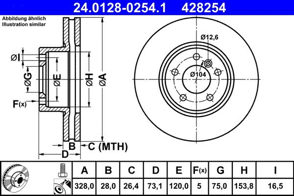 ATE 24.0128-0254.1 - Disc frana aaoparts.ro