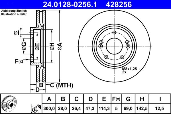 ATE 24.0128-0256.1 - Disc frana aaoparts.ro