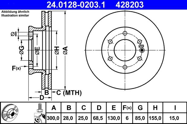 ATE 24.0128-0203.1 - Disc frana aaoparts.ro