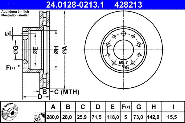 ATE 24.0128-0213.1 - Disc frana aaoparts.ro