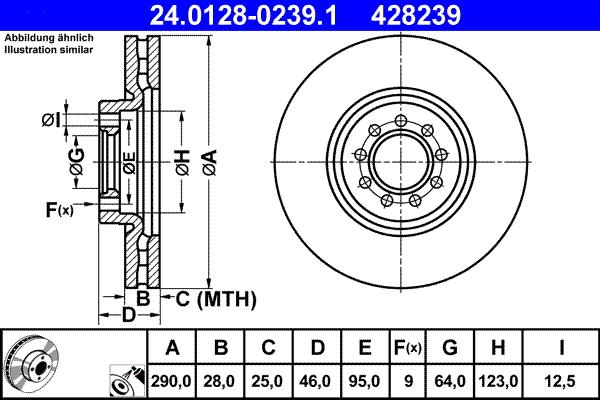 ATE 24.0128-0239.1 - Disc frana aaoparts.ro