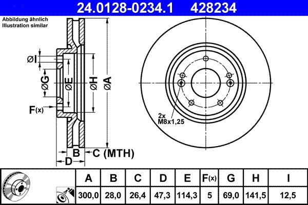 ATE 24.0128-0234.1 - Disc frana aaoparts.ro