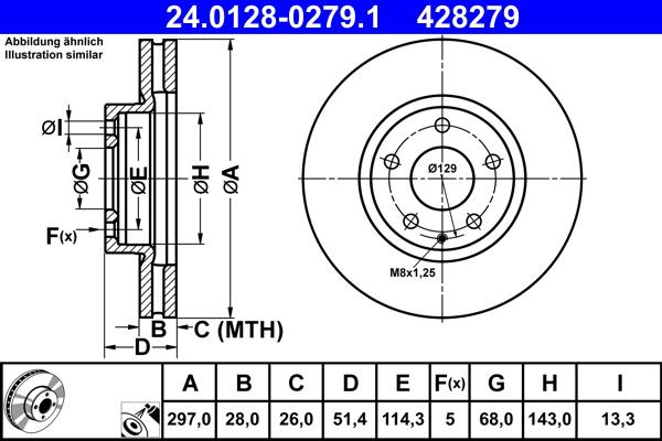 ATE 24.0128-0279.1 - Disc frana aaoparts.ro