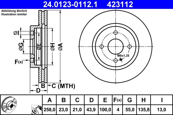 ATE 24.0123-0112.1 - Disc frana aaoparts.ro