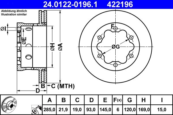 ATE 24.0122-0196.1 - Disc frana aaoparts.ro