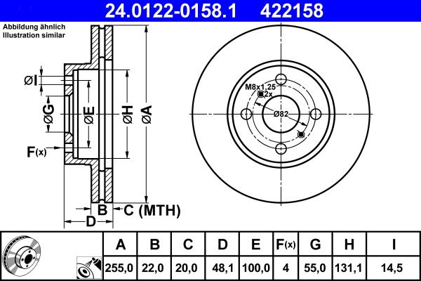 ATE 24.0122-0158.1 - Disc frana aaoparts.ro