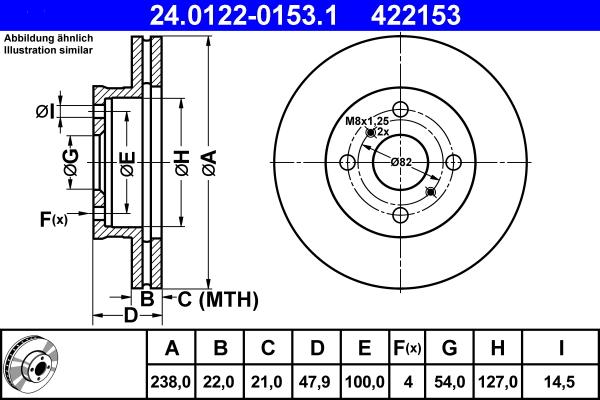 ATE 24.0122-0153.1 - Disc frana aaoparts.ro