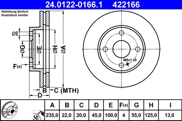 ATE 24.0122-0166.1 - Disc frana aaoparts.ro