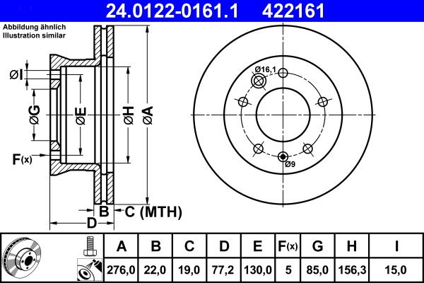 ATE 24.0122-0161.1 - Disc frana aaoparts.ro