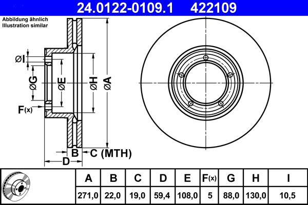 ATE 24.0122-0109.1 - Disc frana aaoparts.ro