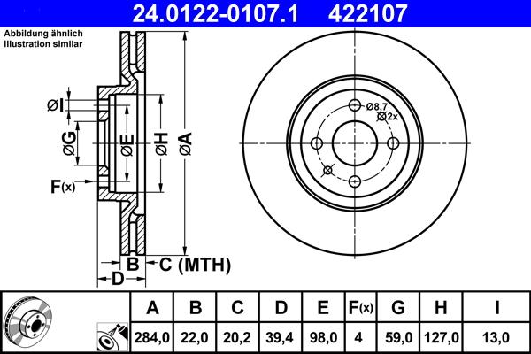 ATE 24.0122-0107.1 - Disc frana aaoparts.ro
