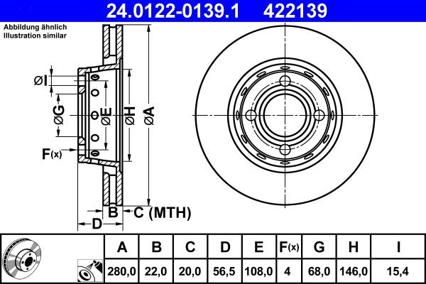 ATE 24.0122-0139.1 - Disc frana aaoparts.ro