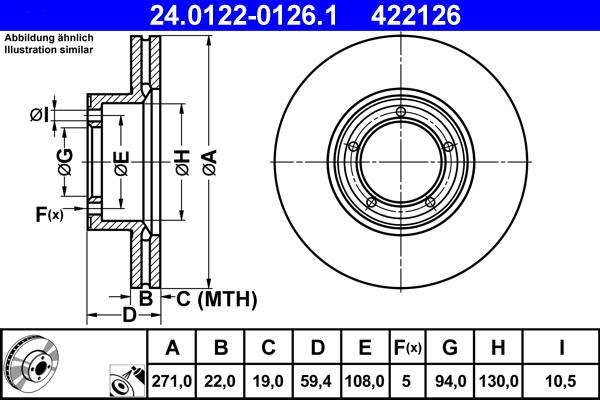 ATE 24.0122-0126.1 - Disc frana aaoparts.ro