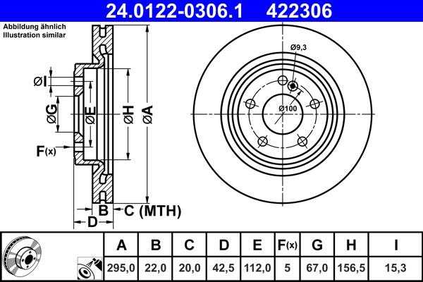 ATE 24.0122-0306.1 - Disc frana aaoparts.ro