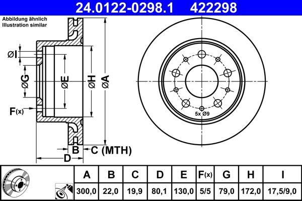 ATE 24.0122-0298.1 - Disc frana aaoparts.ro